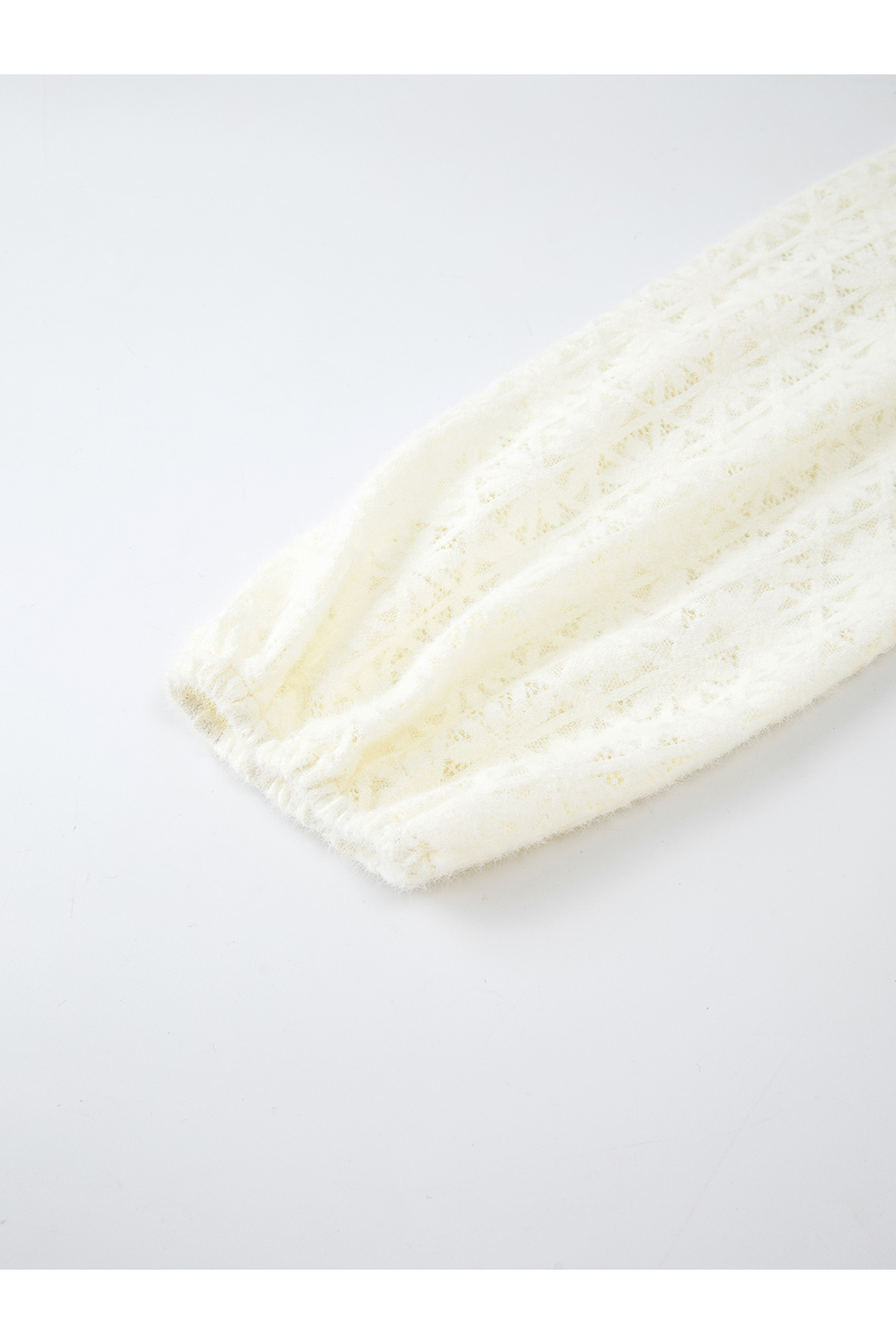 Apricot French Crewneck Lace-Trimmed Dress