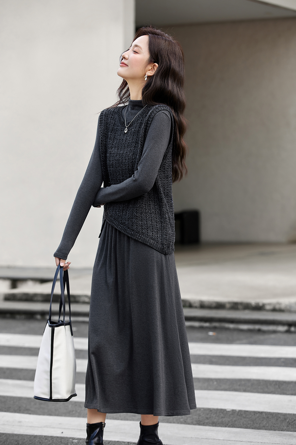 Irregular vest knitted dress two-piece suit-VIMLYSTORE