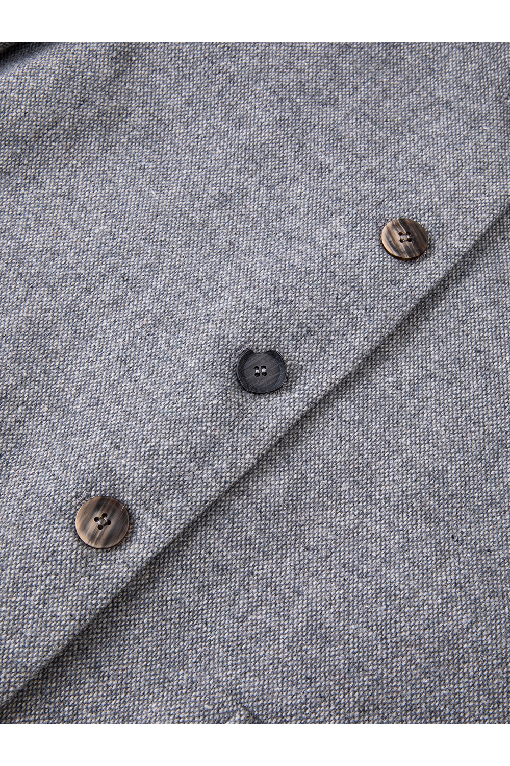 Grey Crewneck Wool Blend Coat