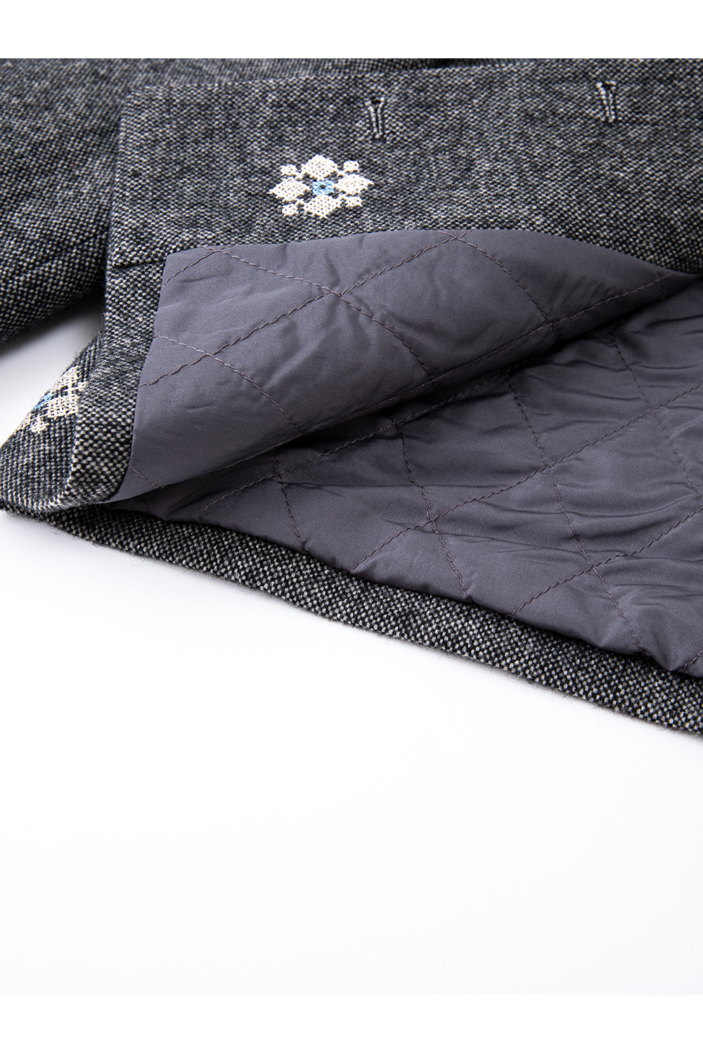 Heather Grey Embroidered Shorts & Jacket Set