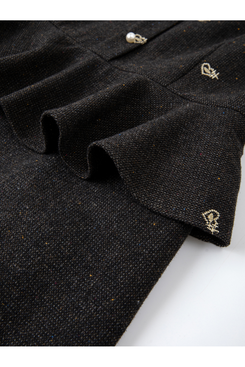 Grey Layered-Look Crewneck Dress