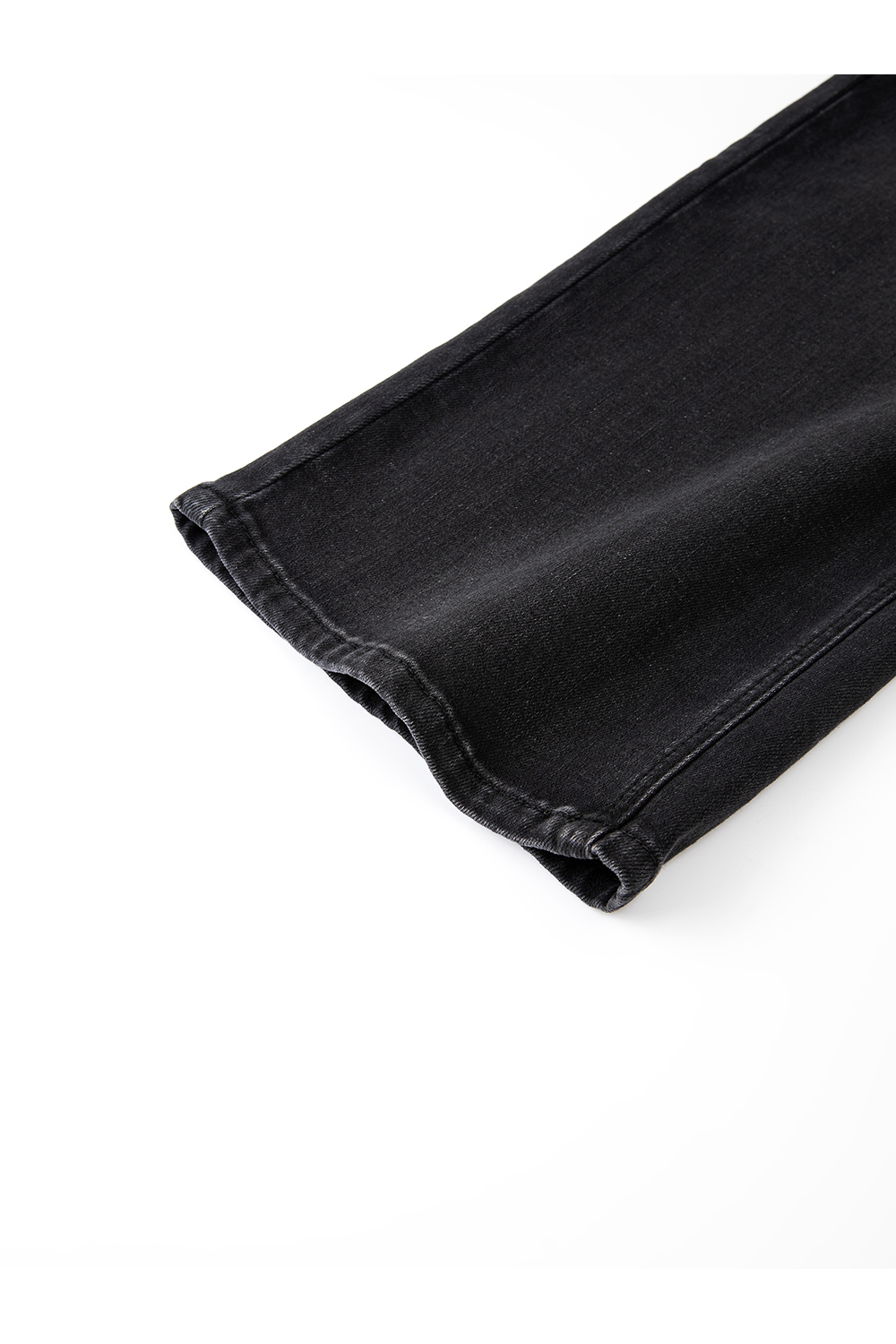 Gray Washed Wide-Leg Jeans