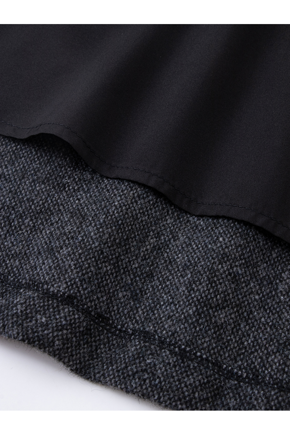 Flecked Gray Woolen Midi Skirt