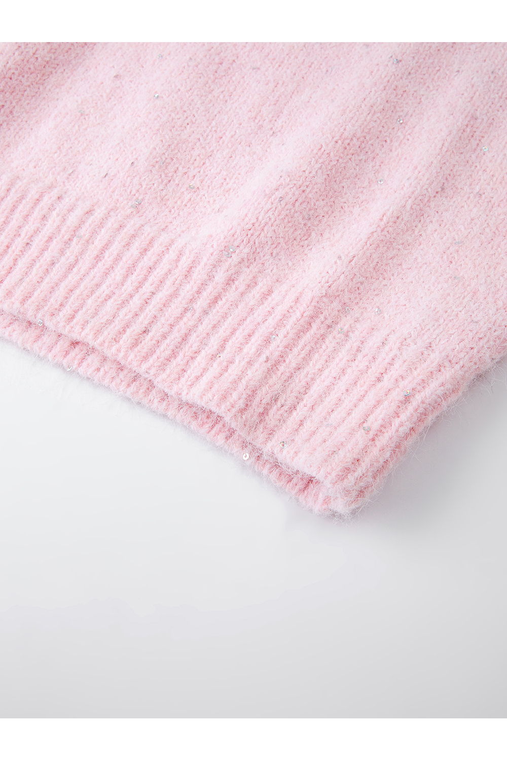Pink fine - shimmer crew - neck sweater