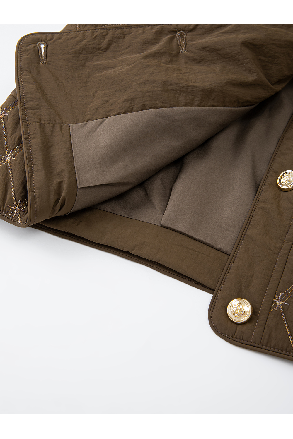 Vintage Diamond Grid Cropped Puffer Coat