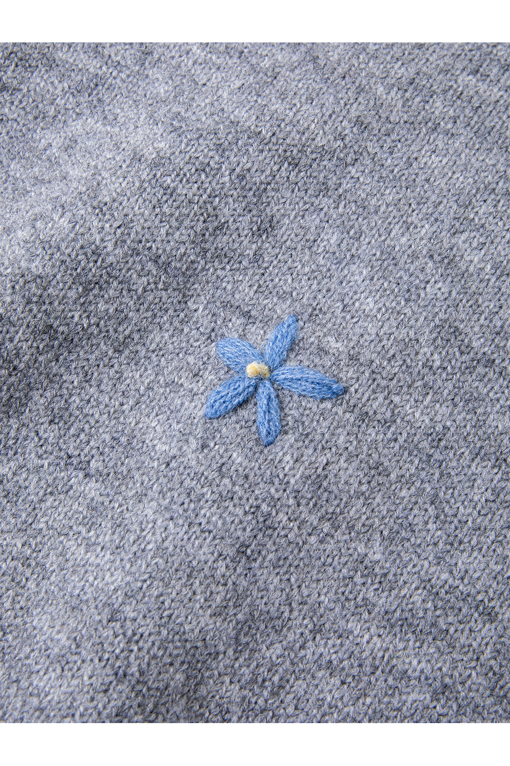 Marled grey 3D flower sweater