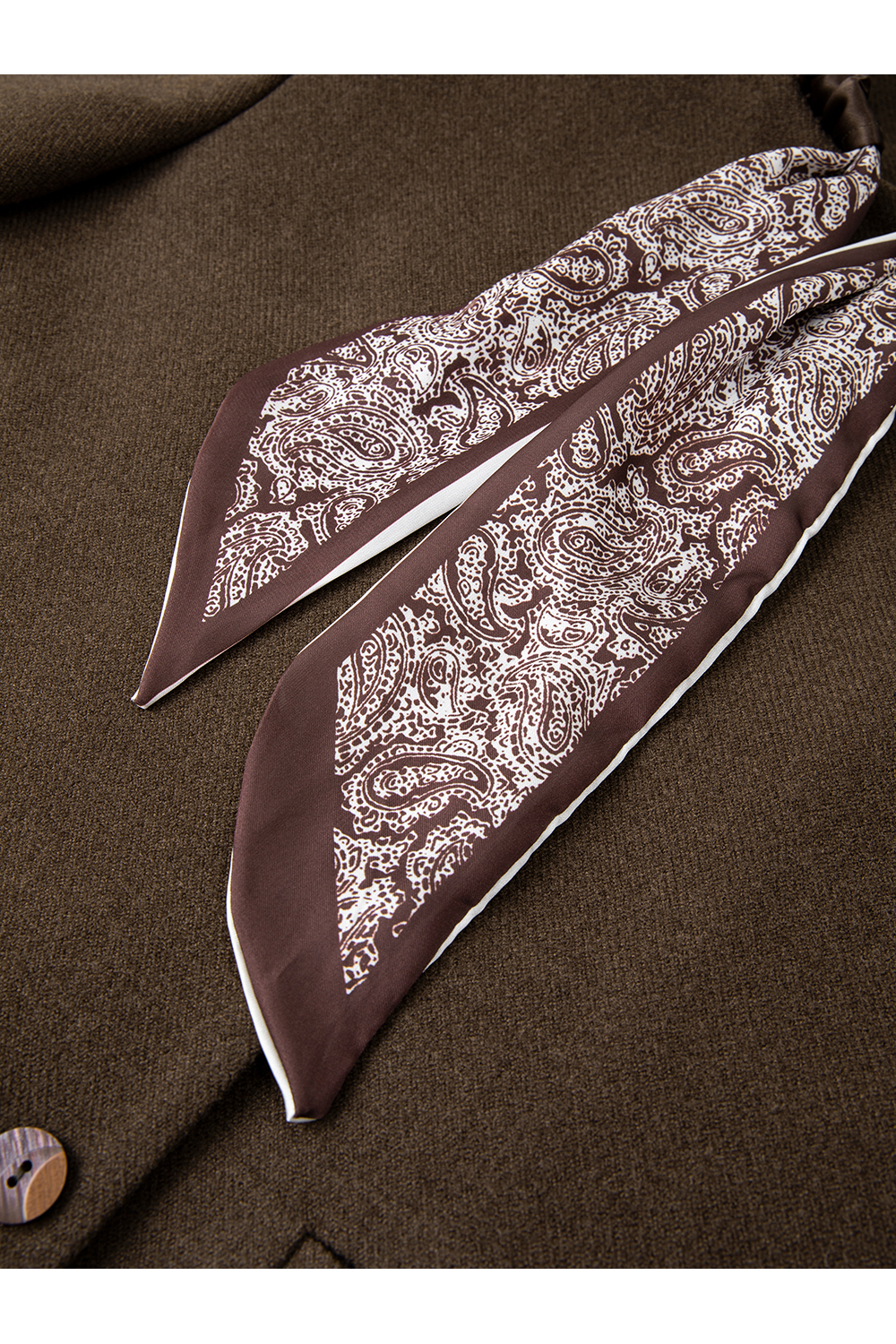 Silk Scarf Crew Neck Short Coat