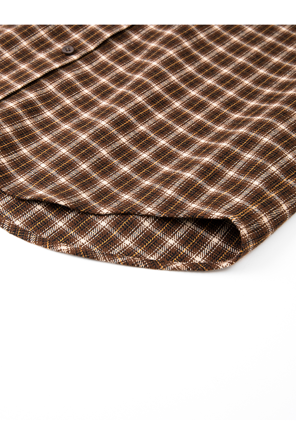 Brown Lapel Checkered Shirt