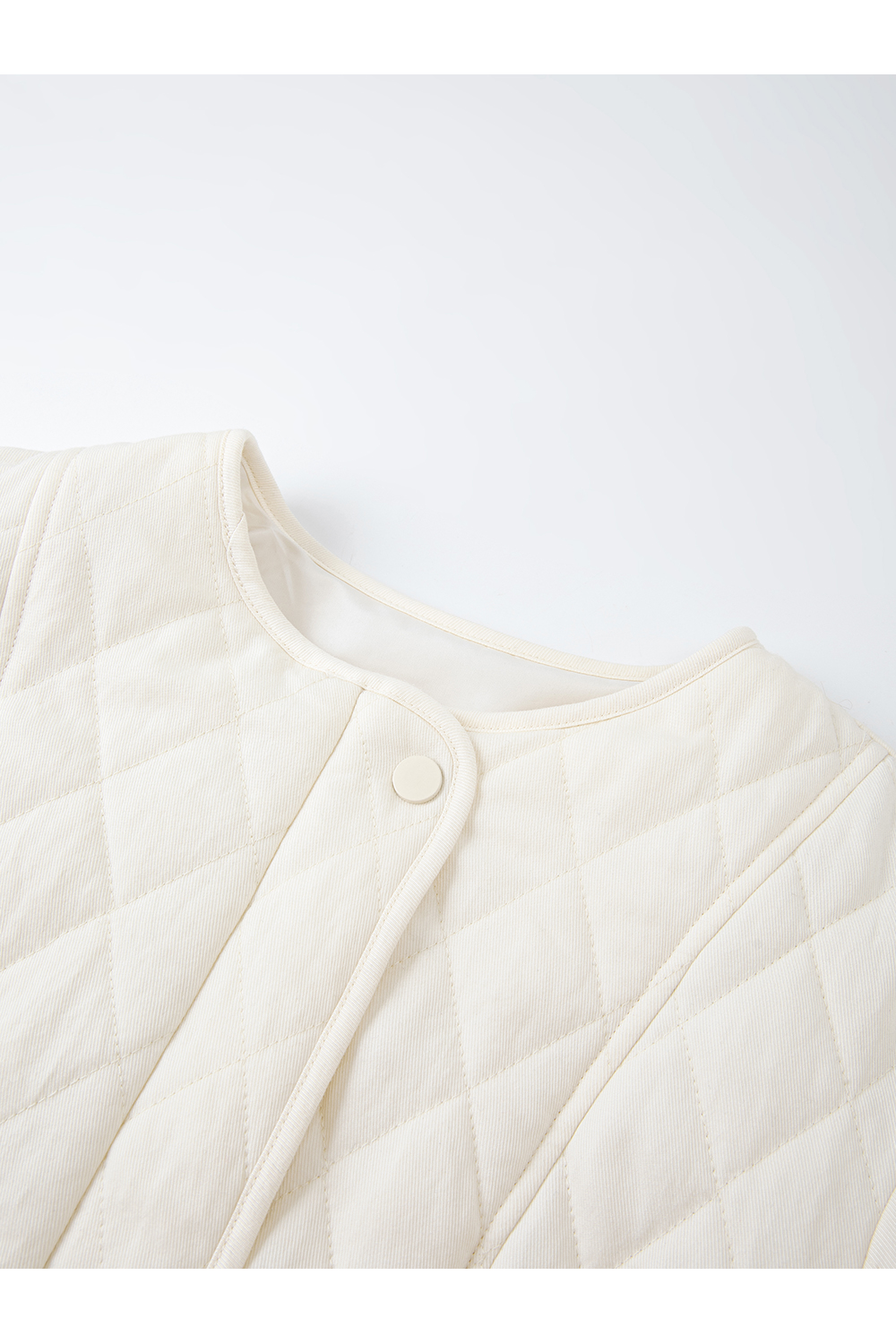 Quilted color-block short cotton-padded jacket