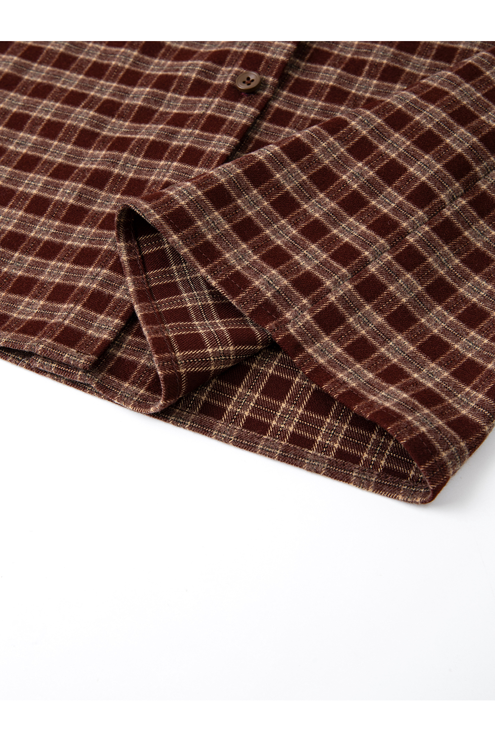 Coffee-colored vintage plaid shirt