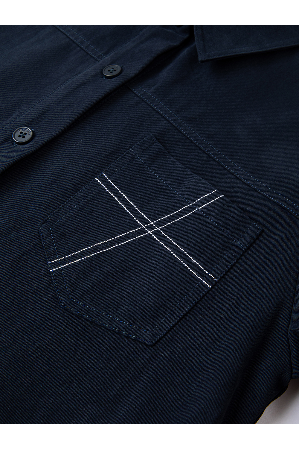 Navy & Stripe Faux Two-Layer Fashion Shirt-VIMLYSTORE