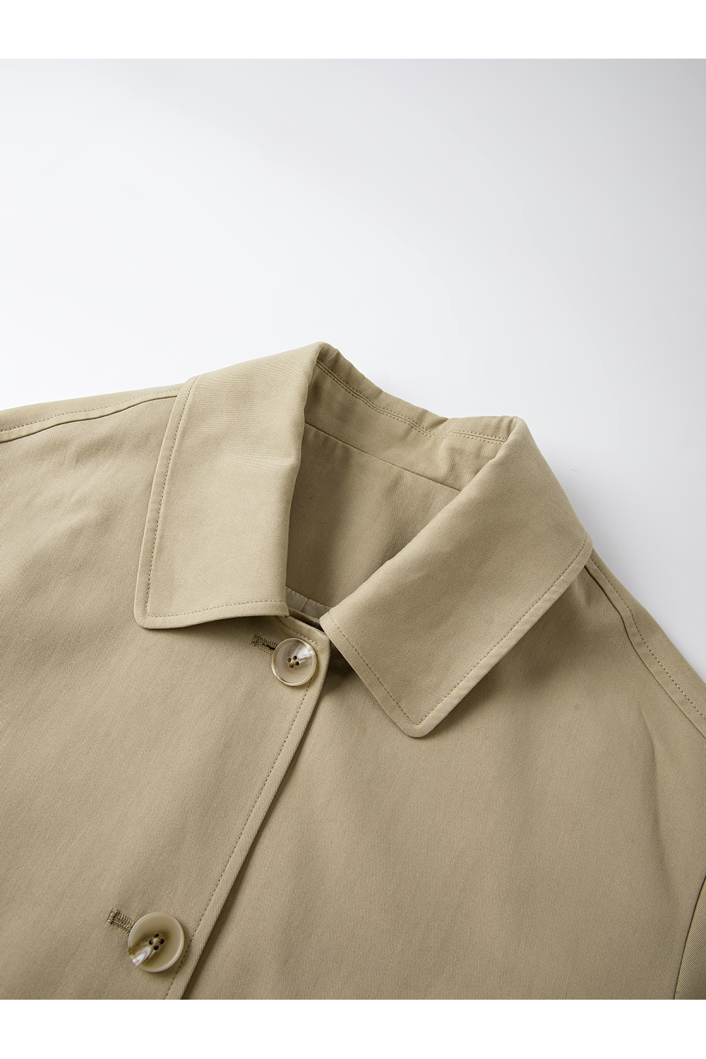 Lace-Cuff Trench Coat with Structured Silhouette-VIMLYSTORE