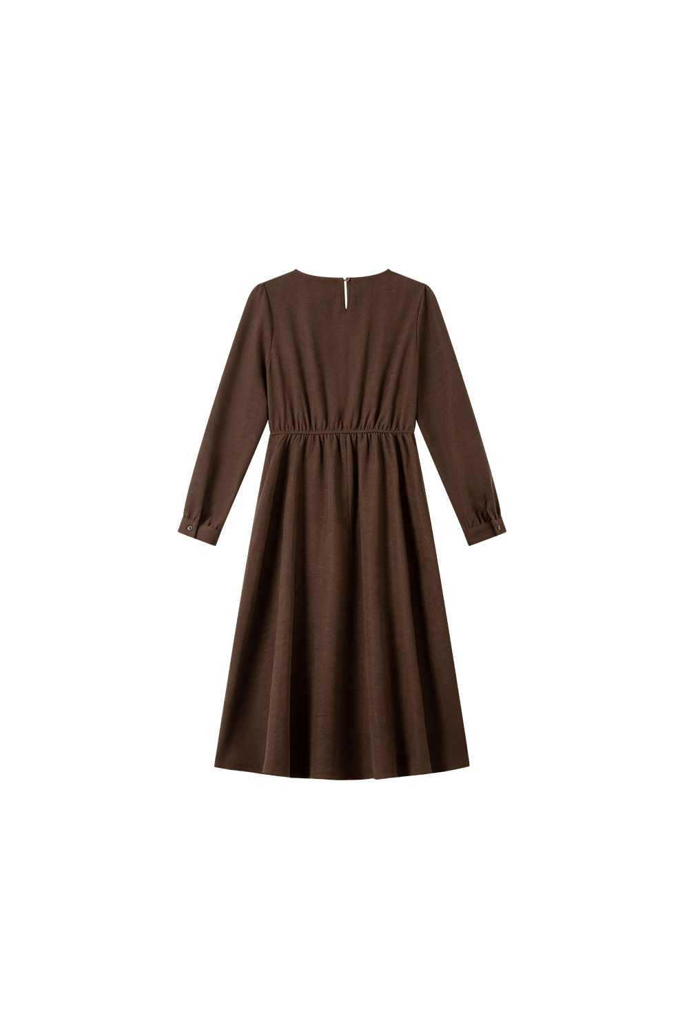 Brown Elegant Round Neck Vest with Long Dress Set-VIMLYSTORE
