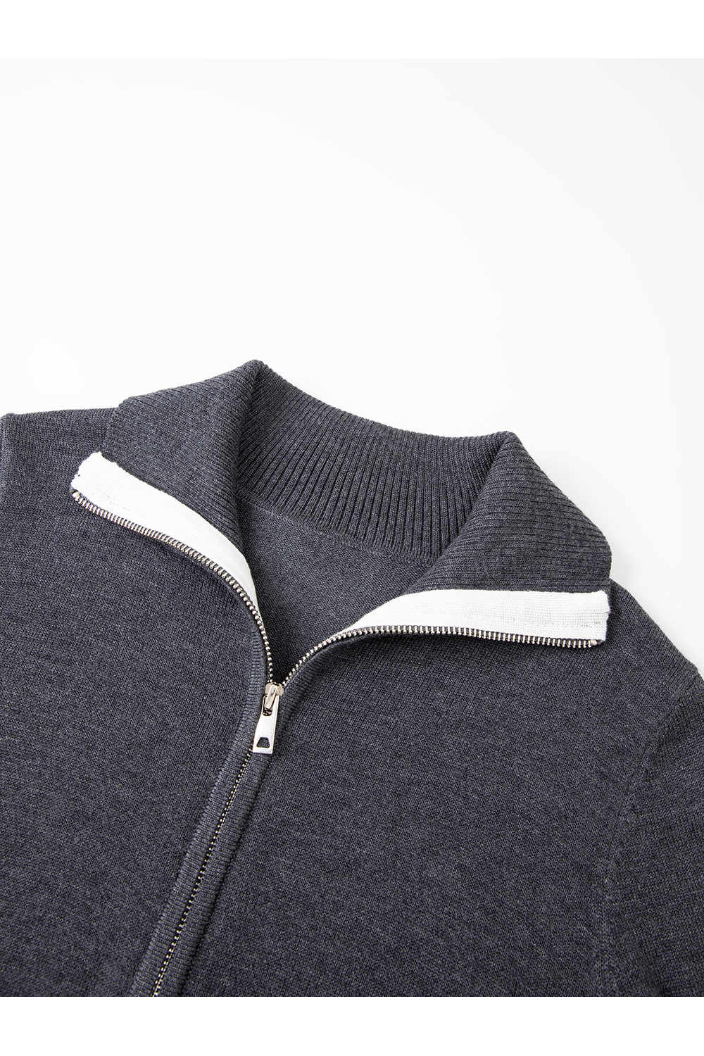 Color Block Zipper Lapel Knit Set-VIMLYSTORE