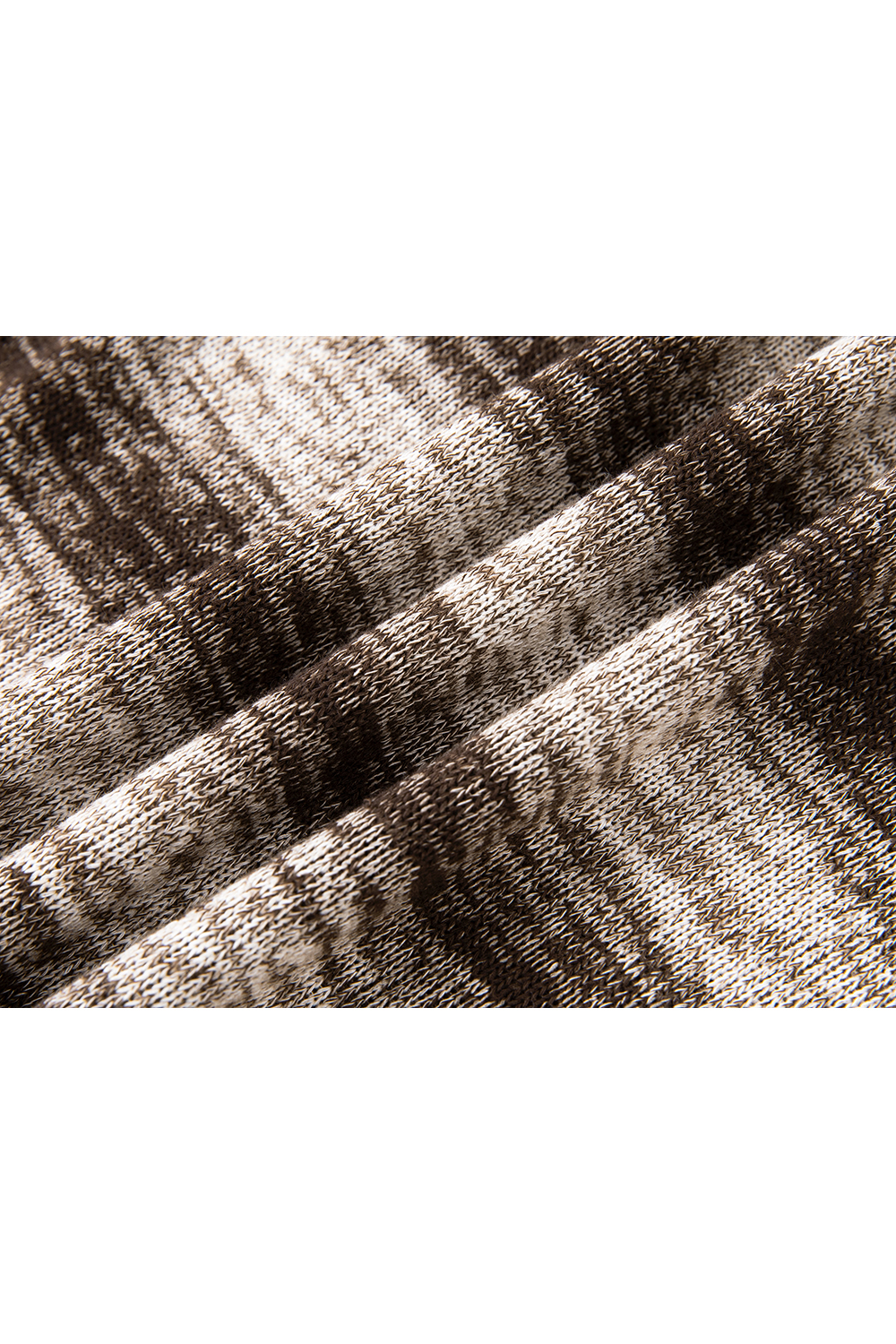 Slimming Mock Neck Stripe Knit Long Sleeve T-Shirt-VIMLYSTORE