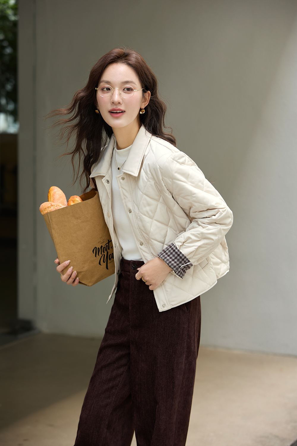 Retro casual quilted cotton jacket-VIMLYSTORE