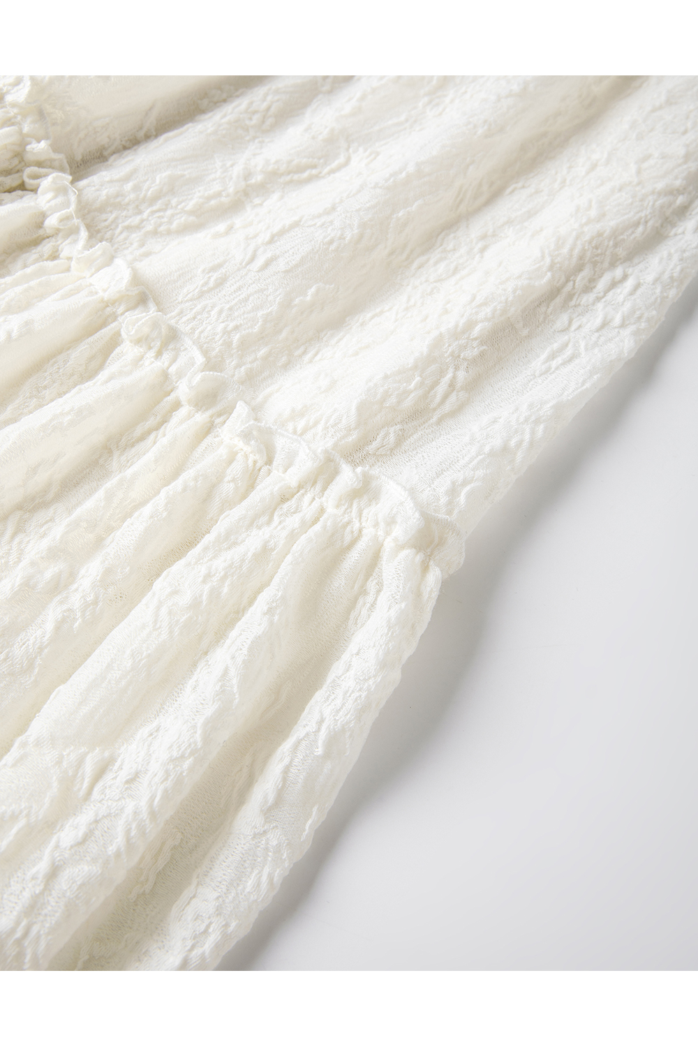 French Brushed Lace Panel Midi Skirt