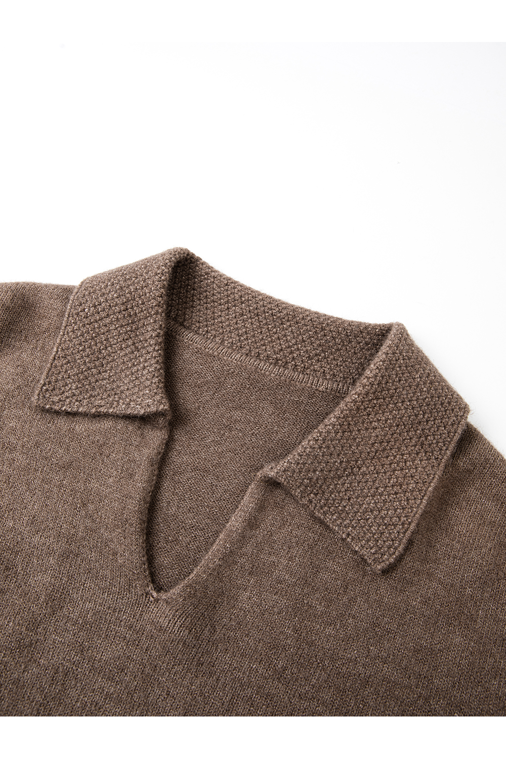 Brown Lapel Knit Set
