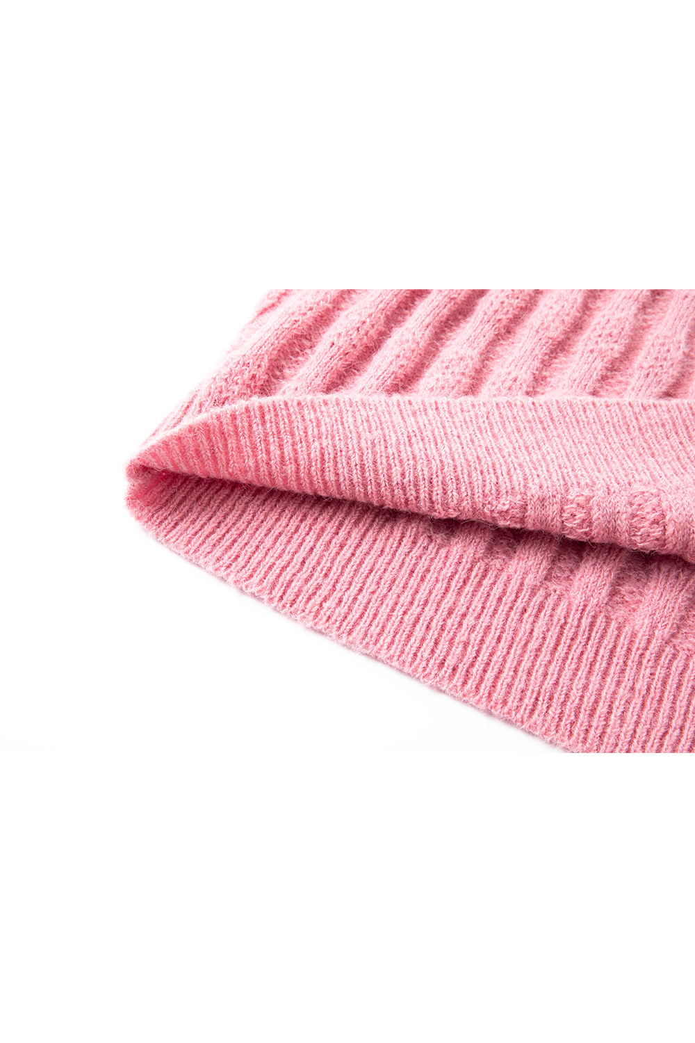 Pink Slouchy Cable-Knit Sweater