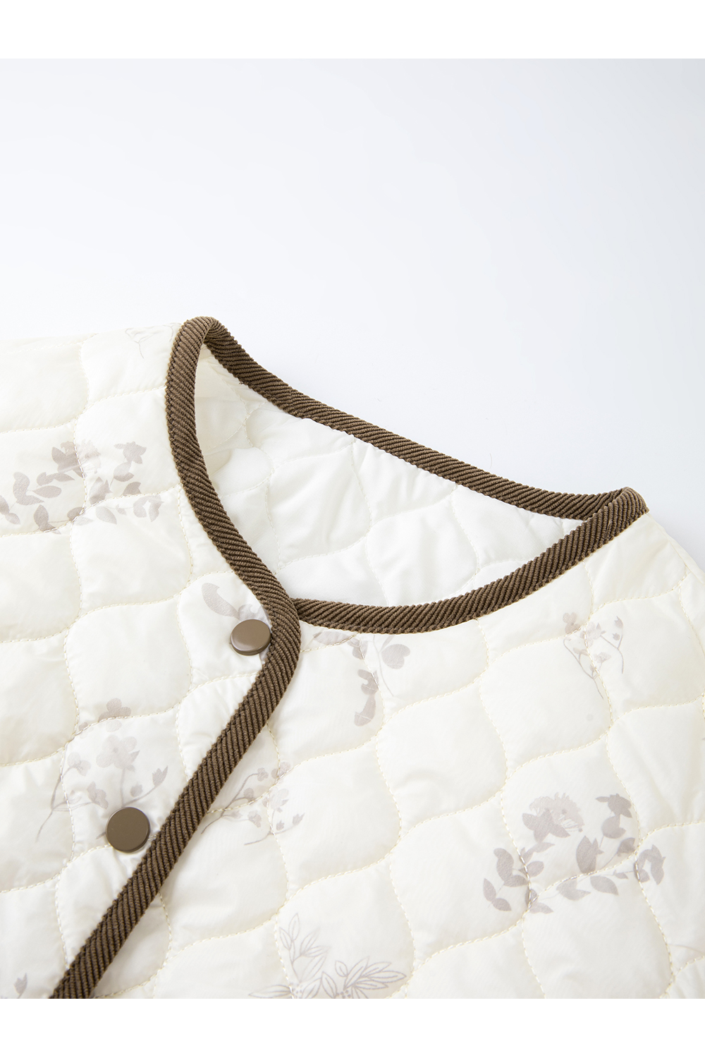 Apricot Printed Short Cotton Padded Jacket