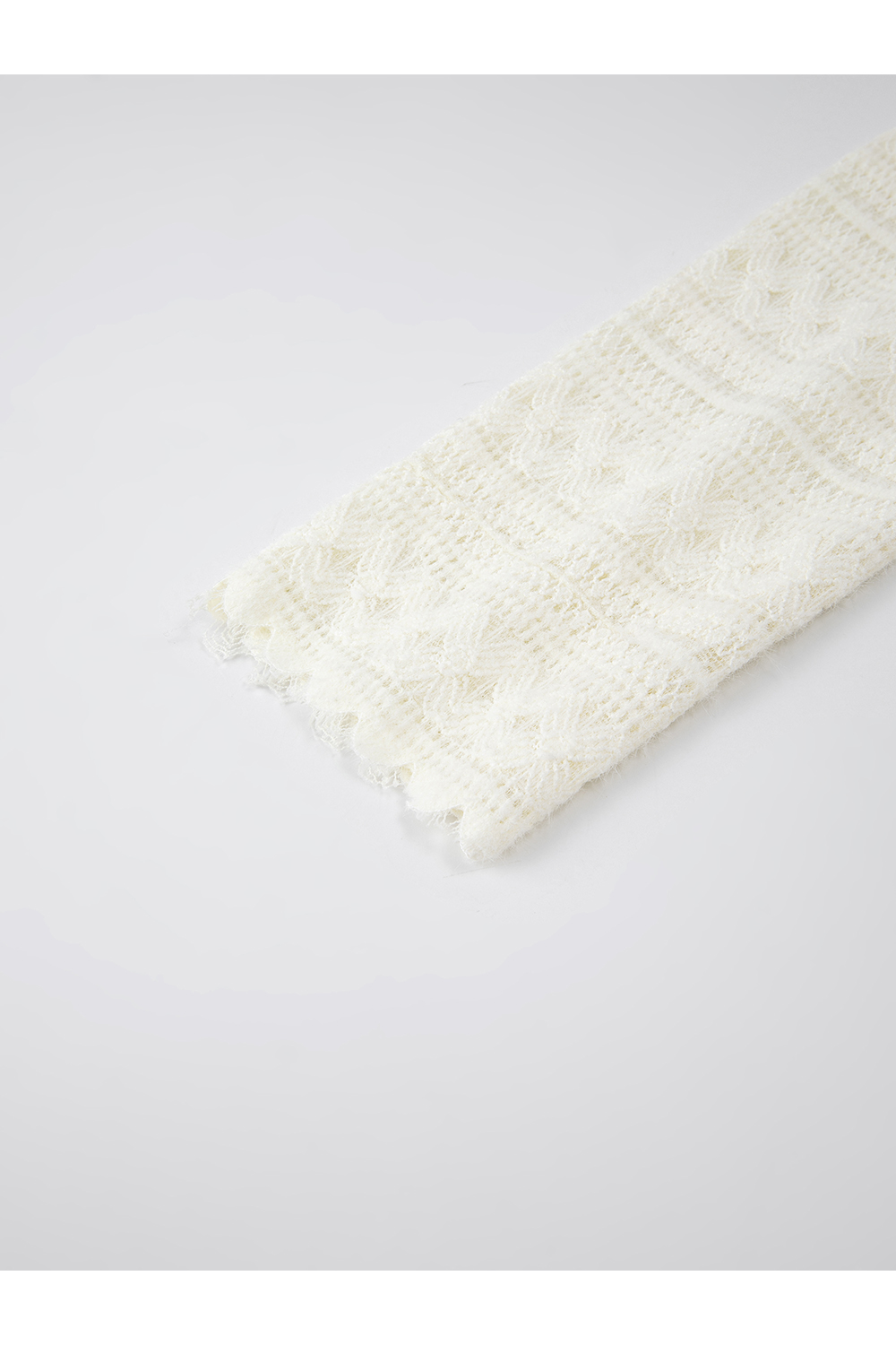 Apricot Turtleneck Lace Knitted T-Shirt