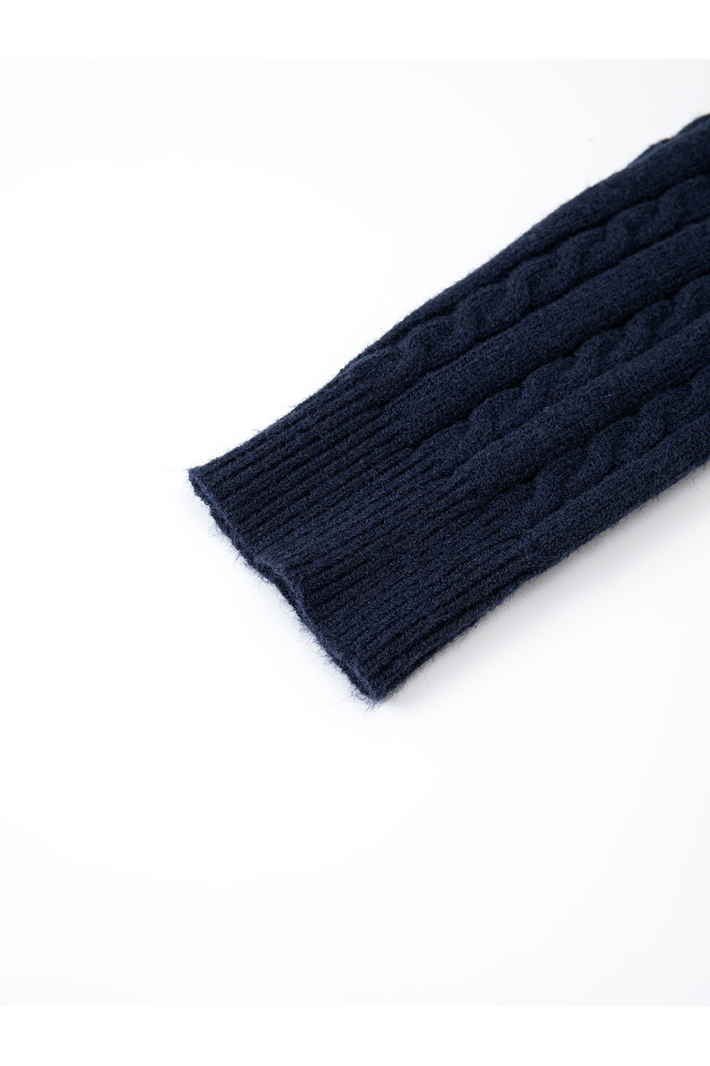 Navy Blue Deer Embroidery Lapel Sweater