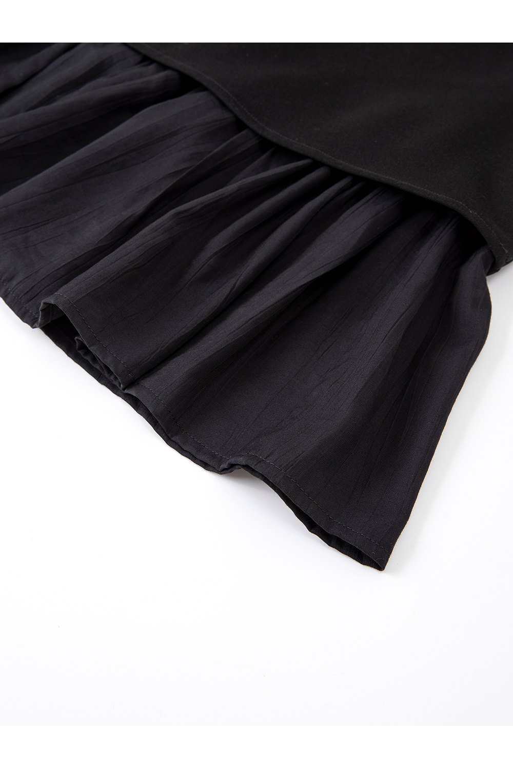 French-Style Paneled Wool Blend Midi Skirt