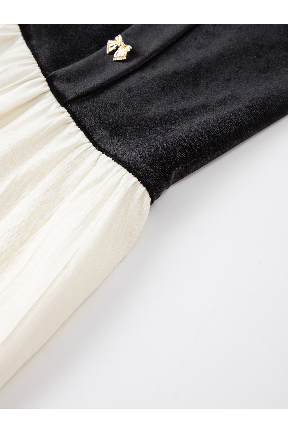 French-Style Velvet Paneled Dress