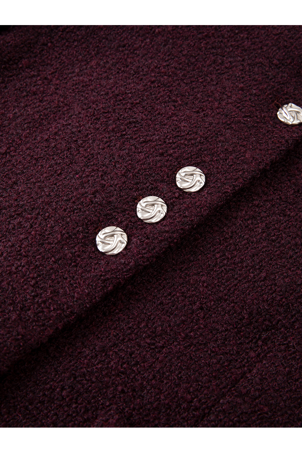 Purple Crewneck Wool Blend Coat