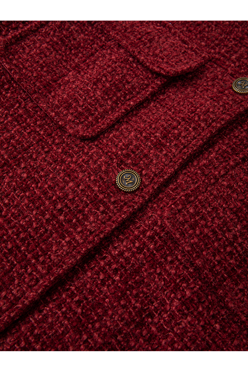 Red Lapel Short Wool Blend Jacket