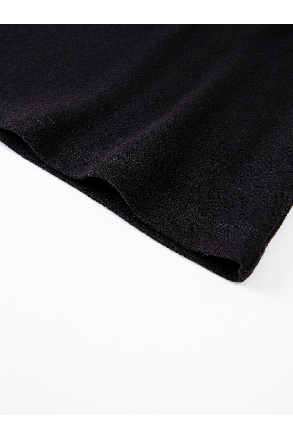 Black Ruffled Lace V-Neck Long-Sleeve T-Shirt