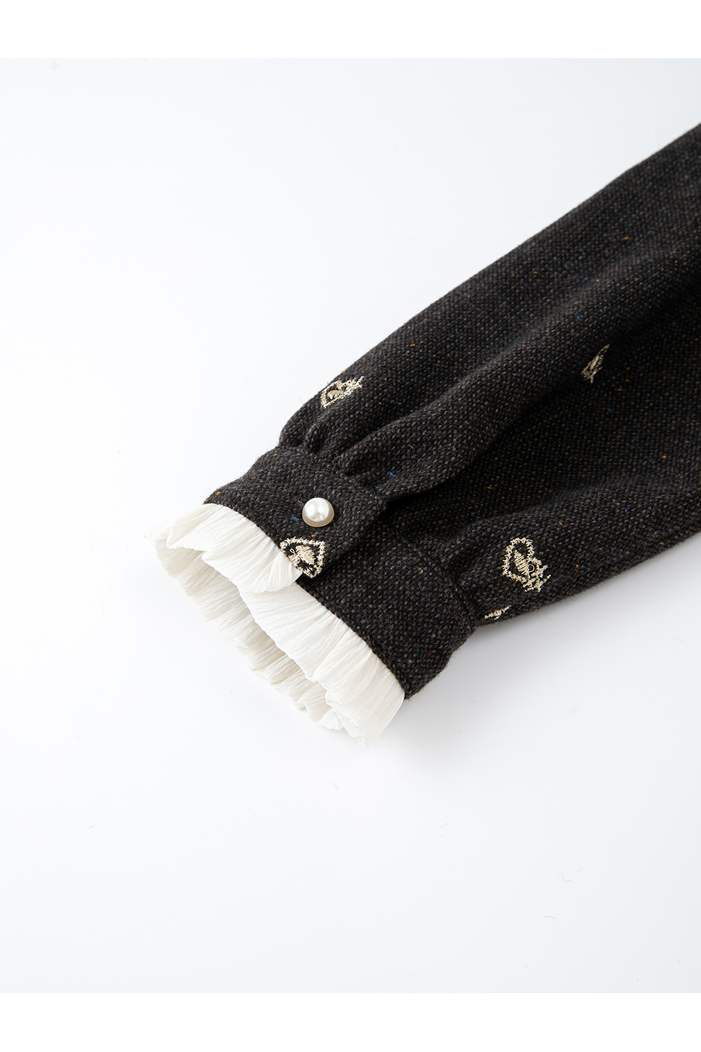 Grey Layered-Look Crewneck Dress