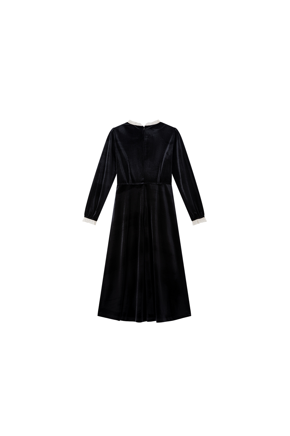 French-Style Velvet A-Line Dress