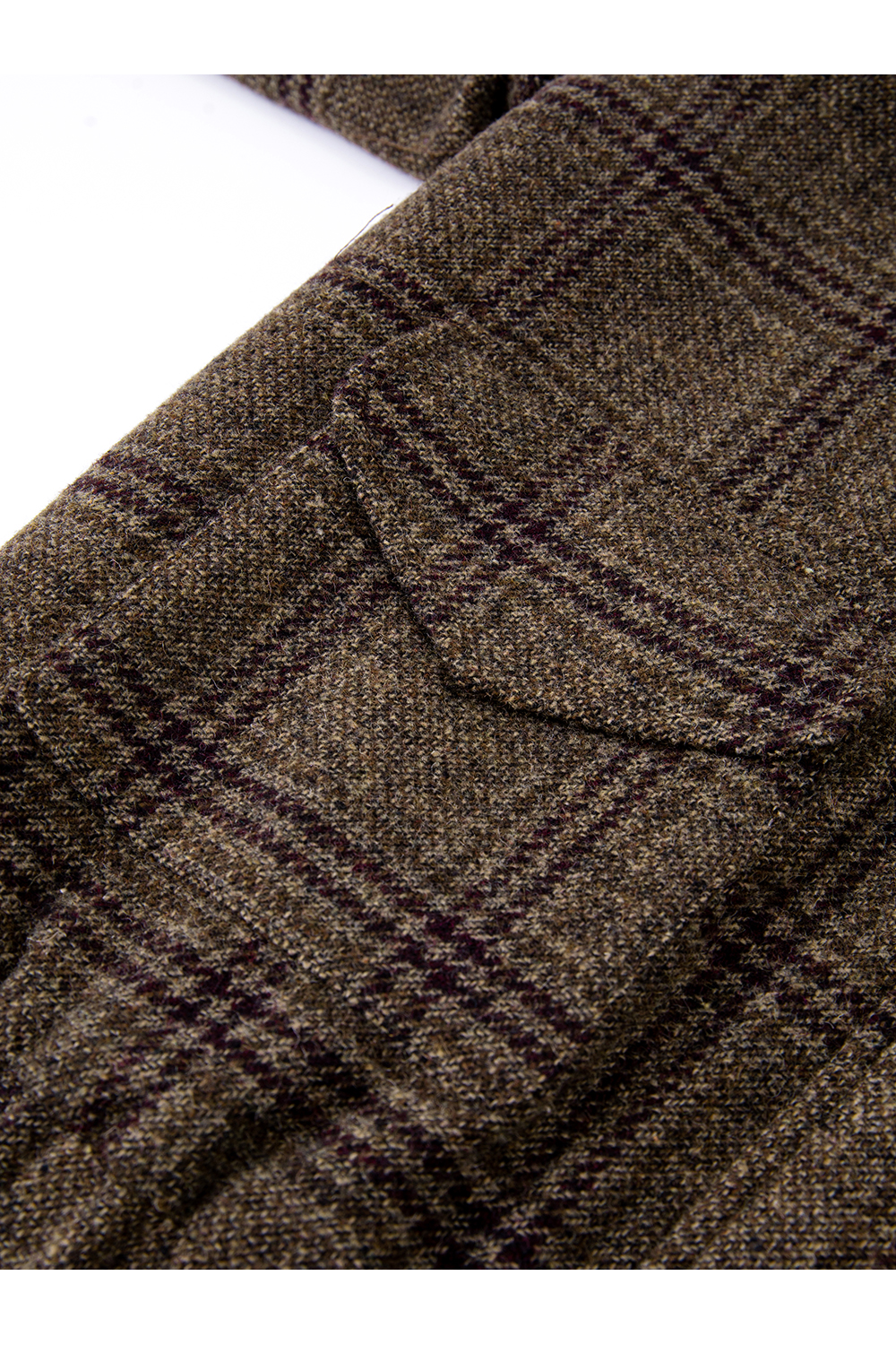 Brown Plaid Collared Short Coat