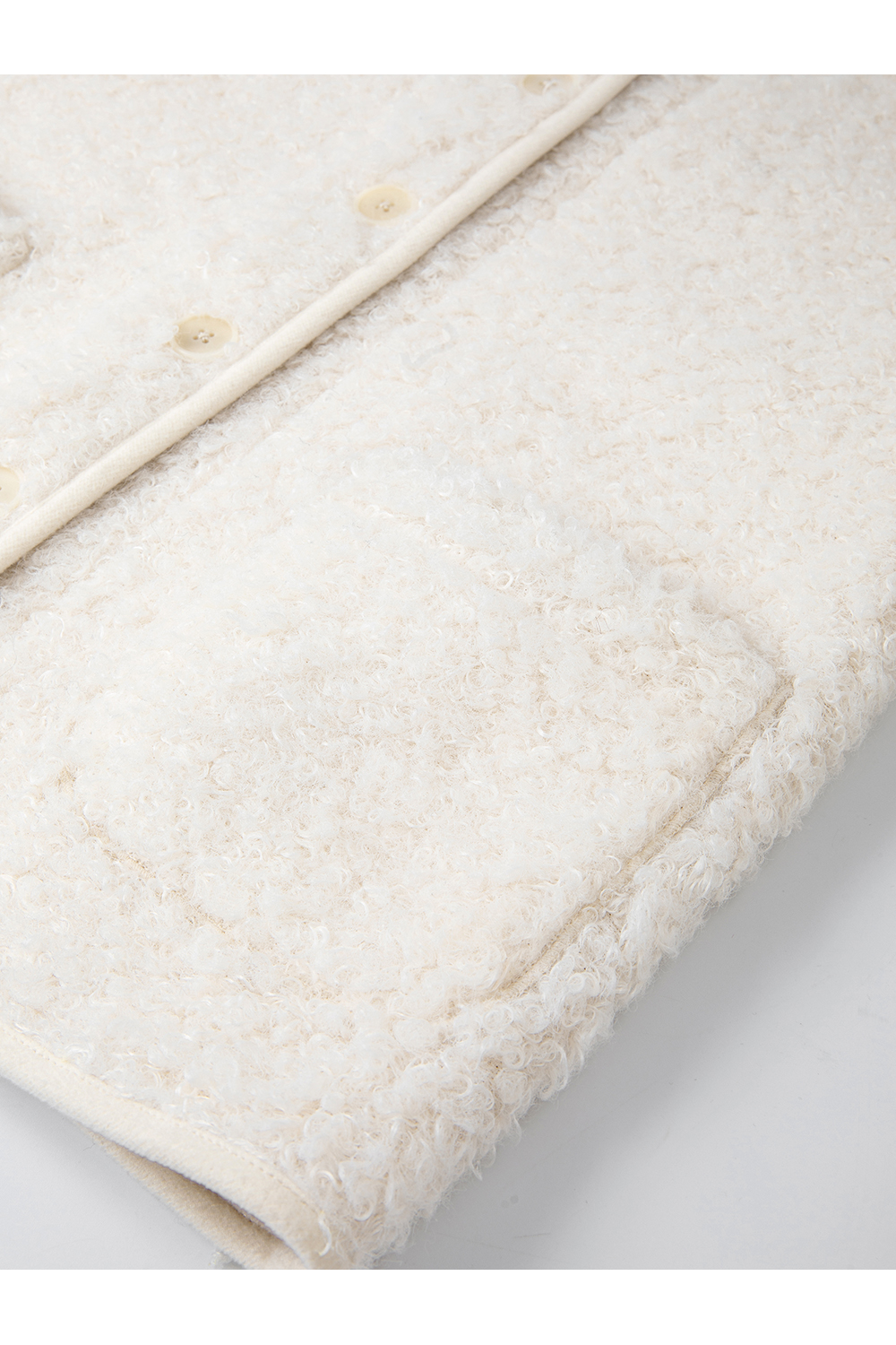 Apricot Shearling Crewneck Coat