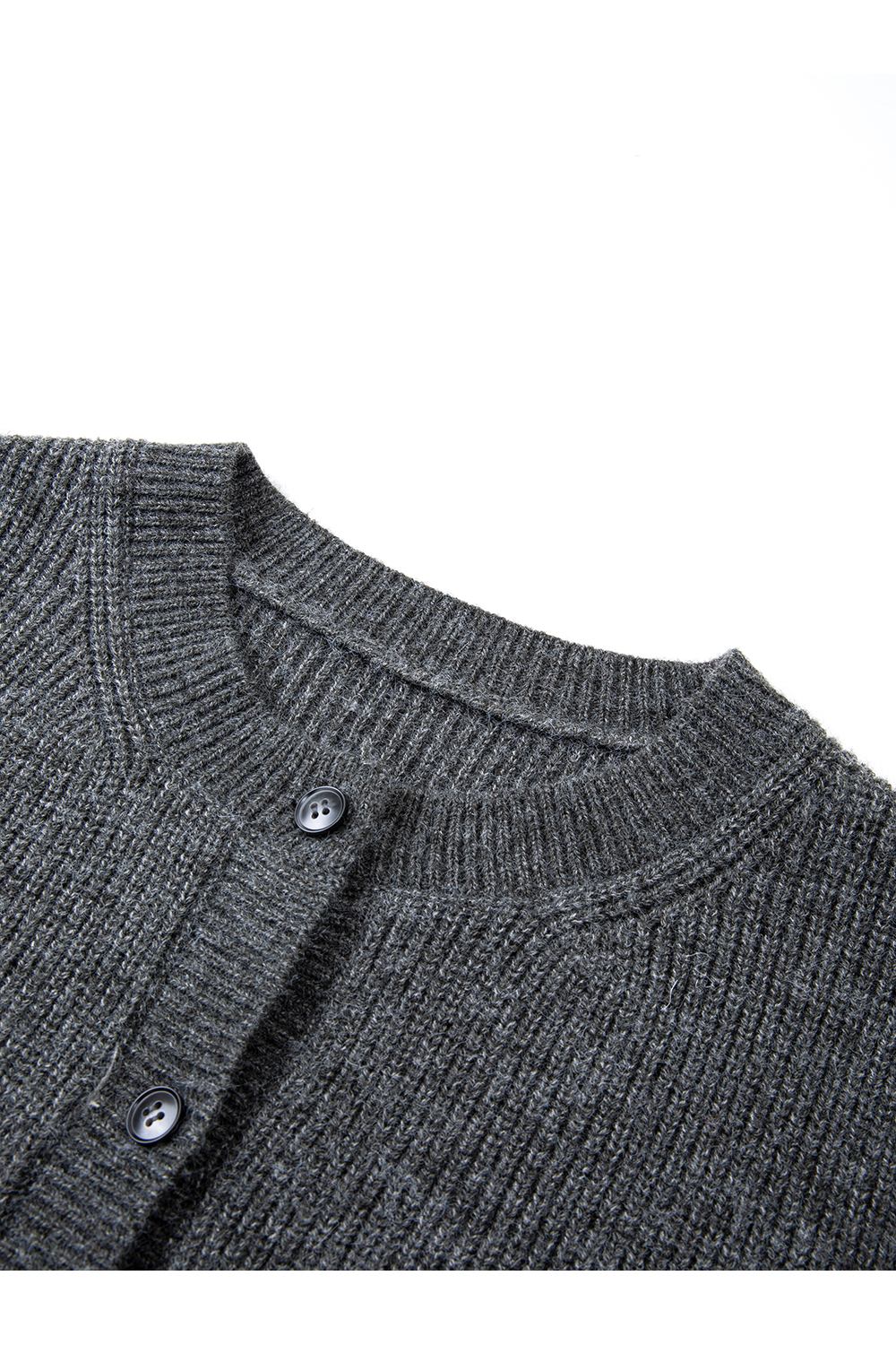 Flecked Gray Knit Cardigan Set