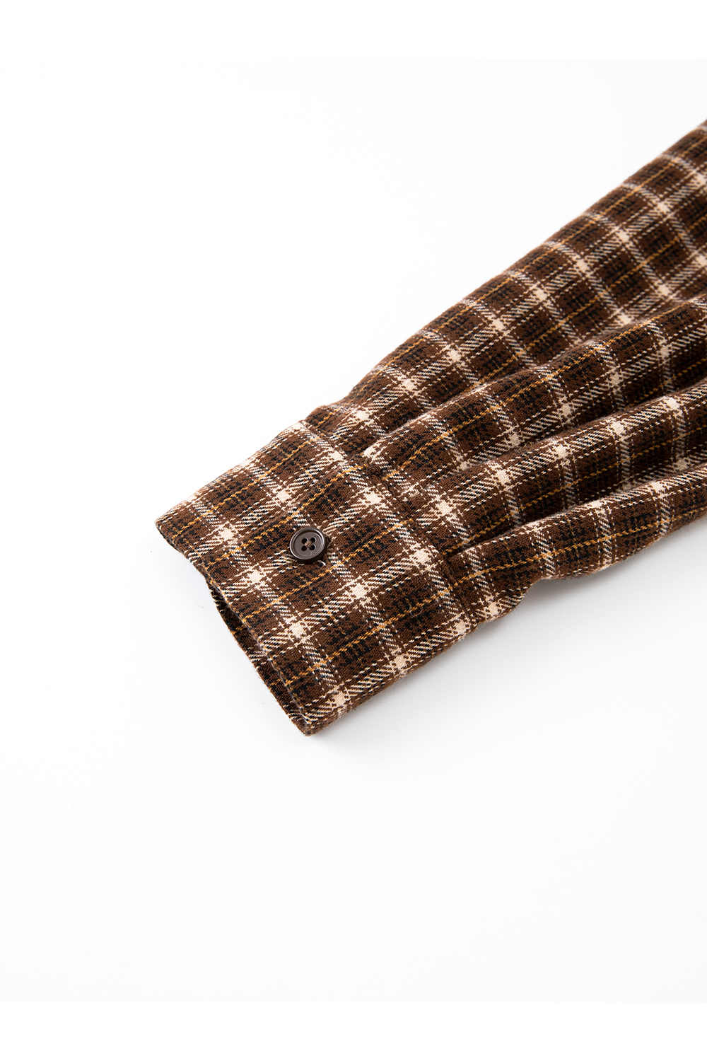 Brown Lapel Checkered Shirt