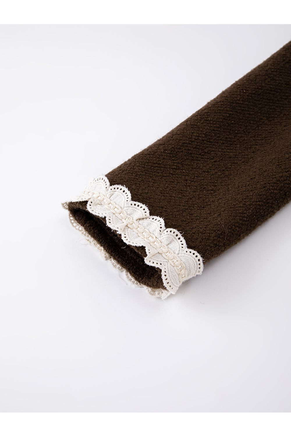 Coffee Color Patchwork Lace Coat