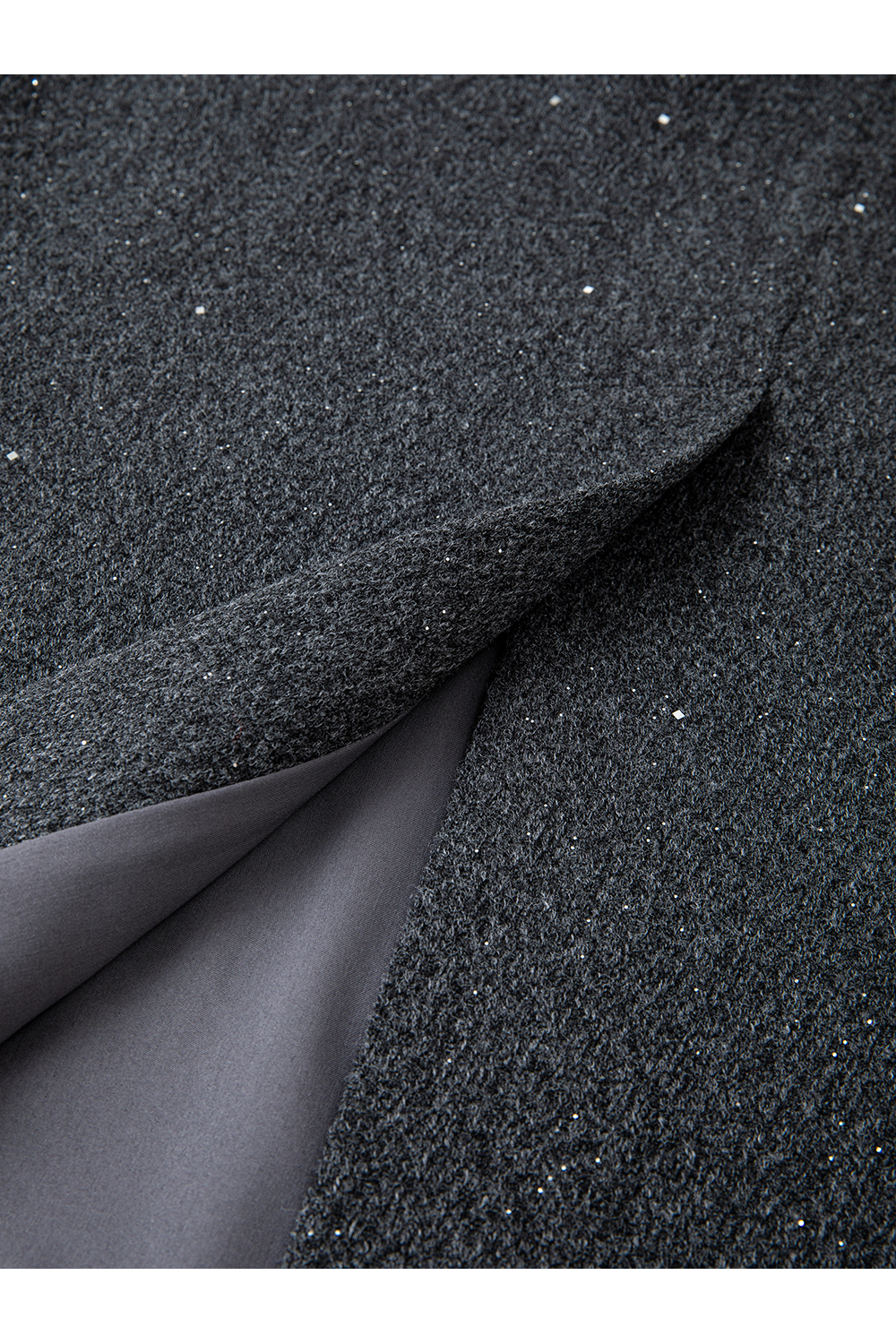 Gray Shimmer Midi Skirt