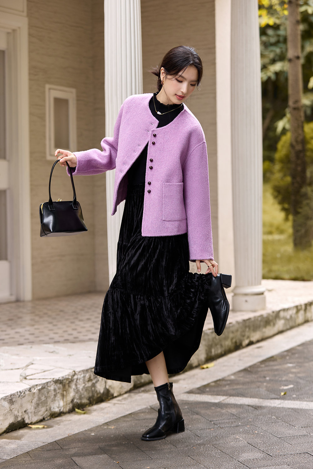 Elegant double-sided wool coat