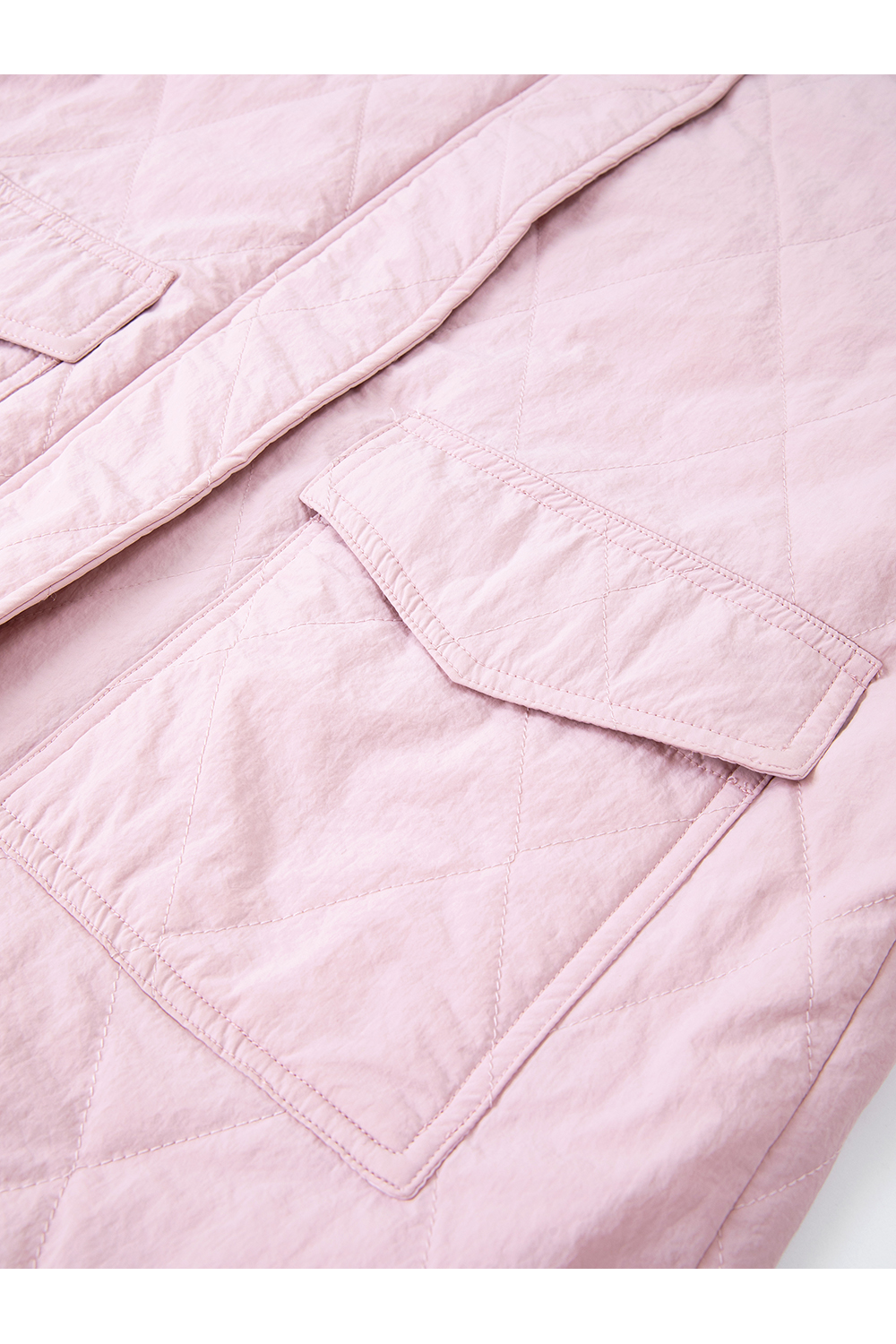Pink lapel zipper cotton-padded jacket
