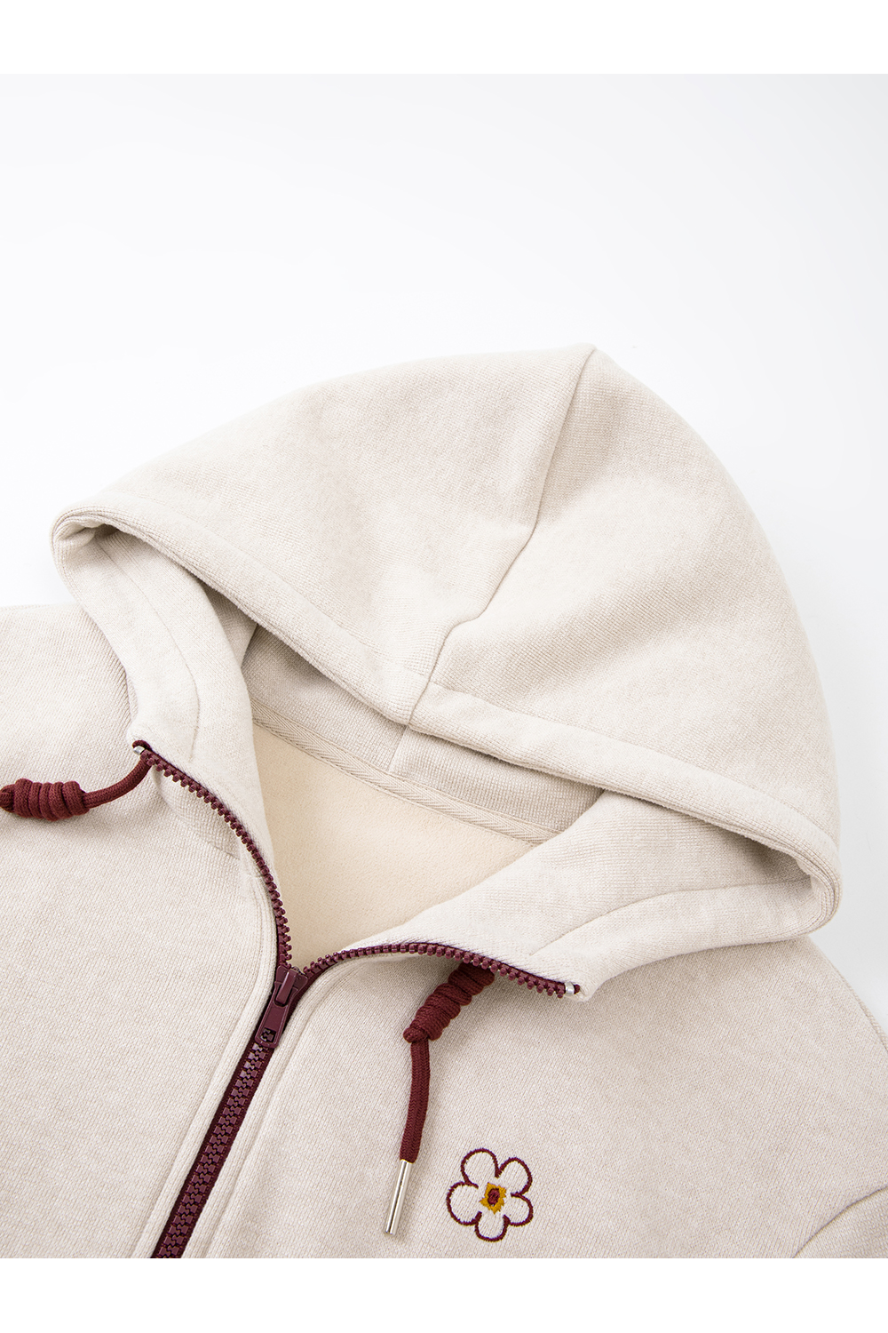 Apricot-red casual sports hoodie set