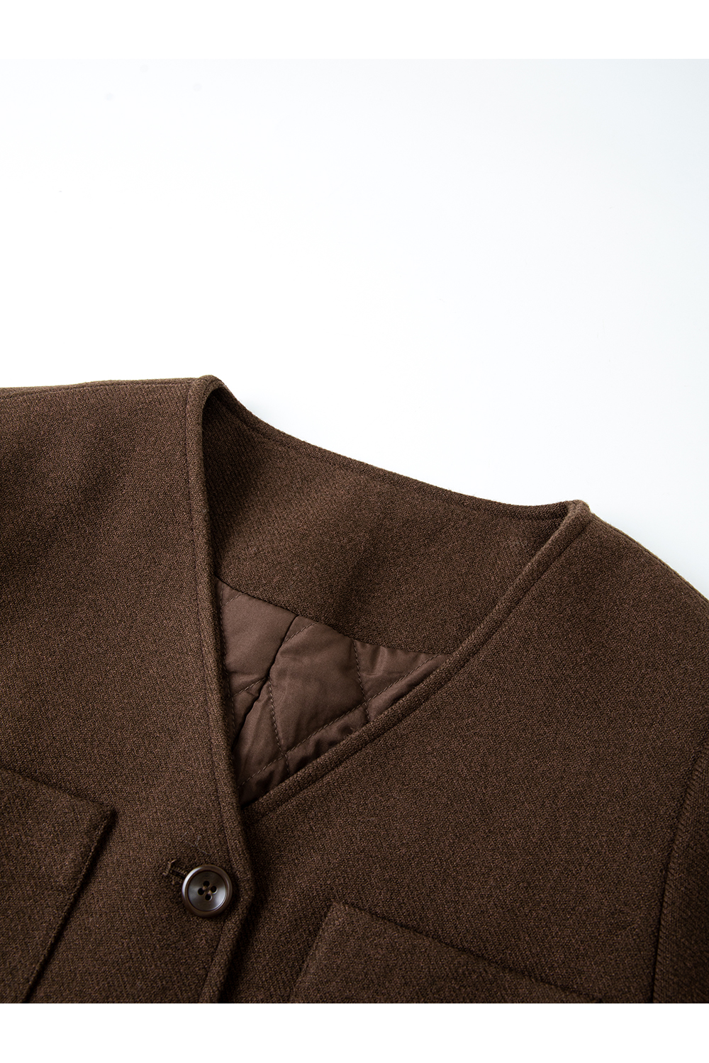 Coffee-colored wool blazer set