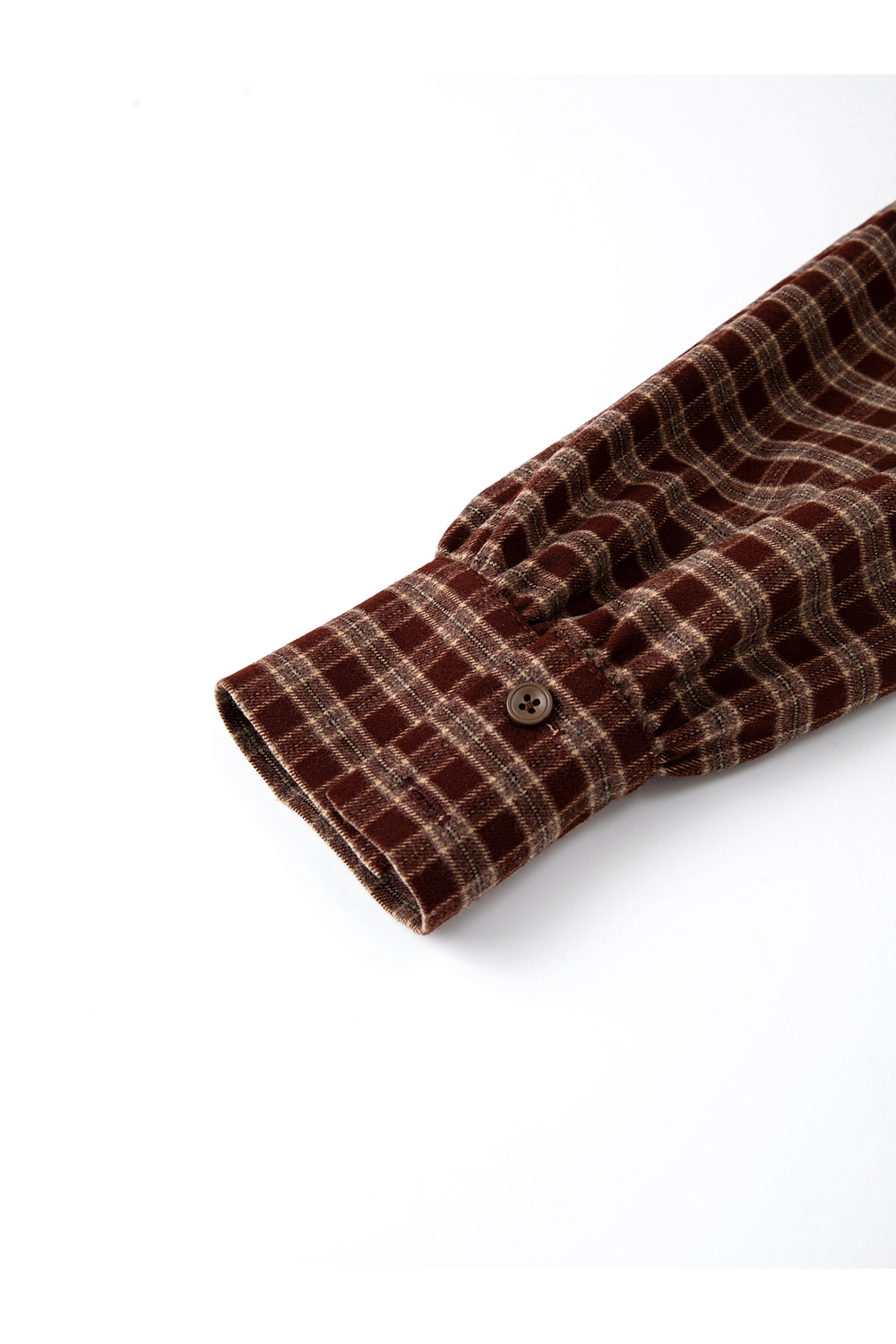 Coffee-colored vintage plaid shirt
