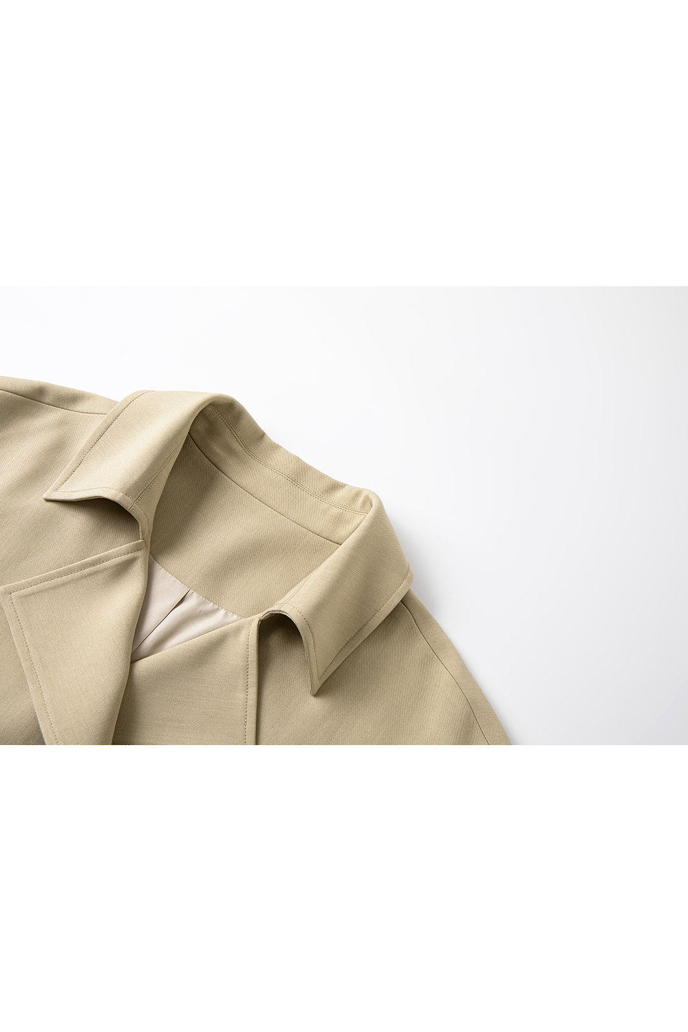 Khaki lapel trench coat-VIMLYSTORE