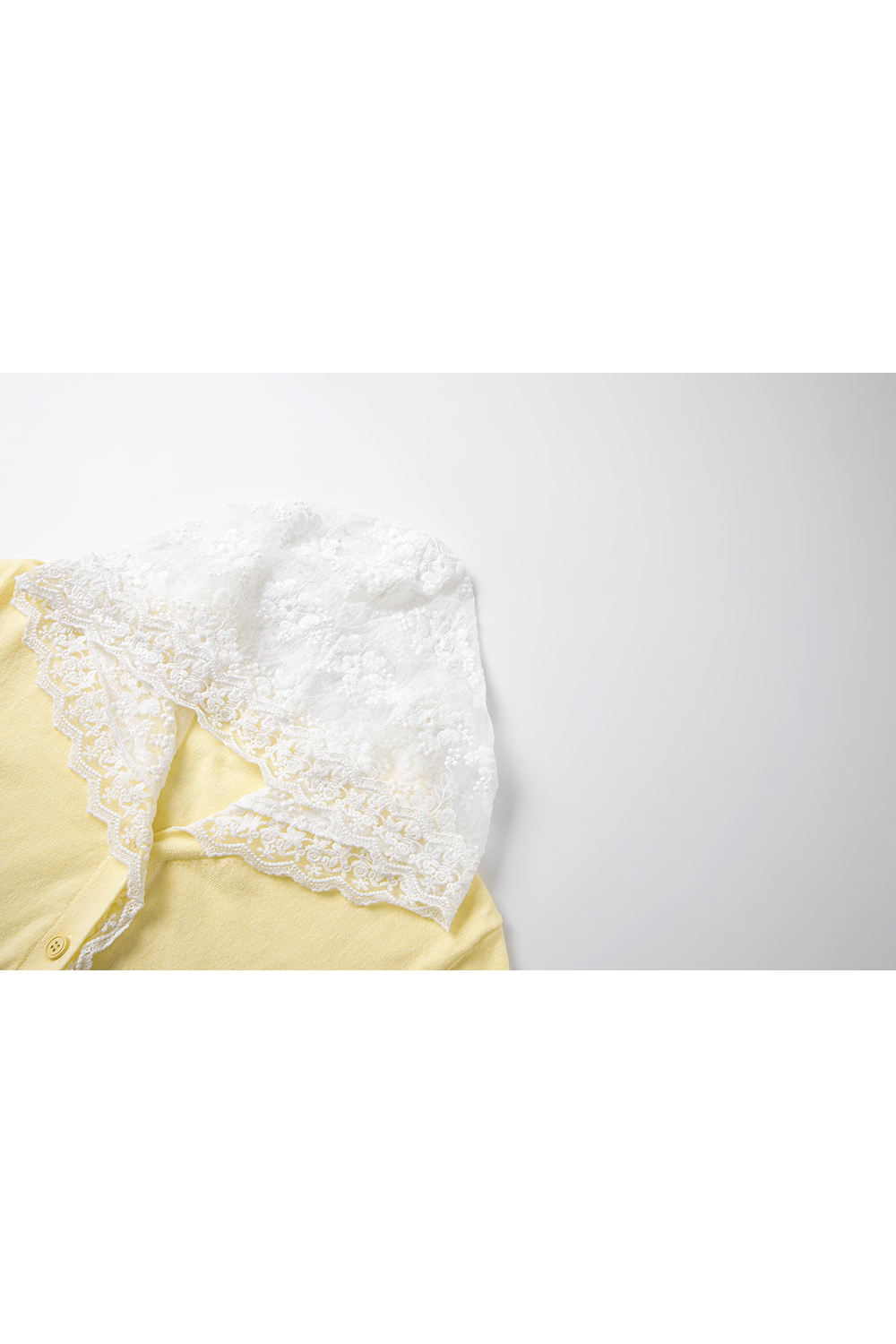 Yellow lace hooded knitted cardigan sweater coat-VIMLYSTORE