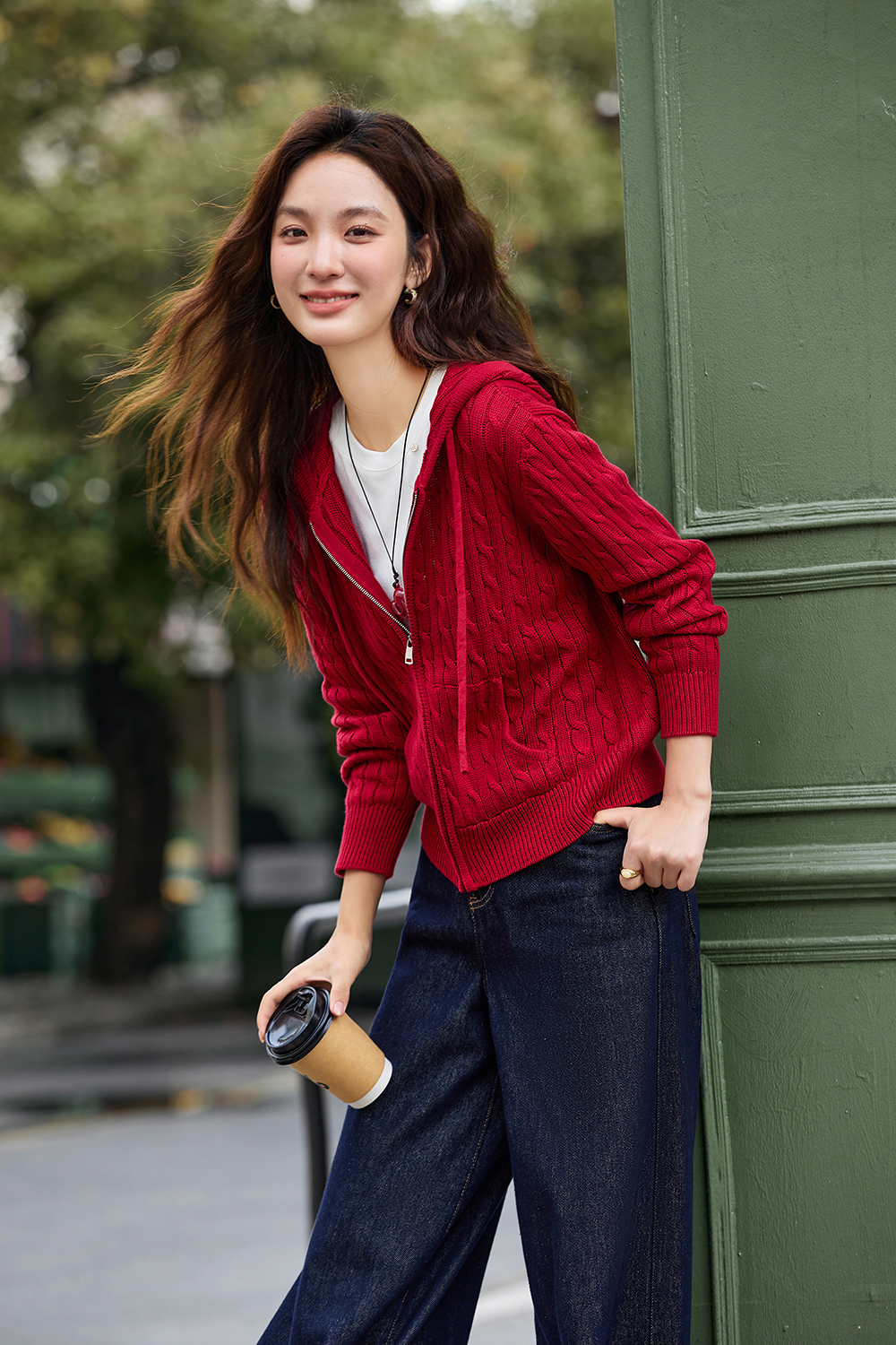 Lazy Style High-End Hooded Cable Knit Cardigan-VIMLYSTORE