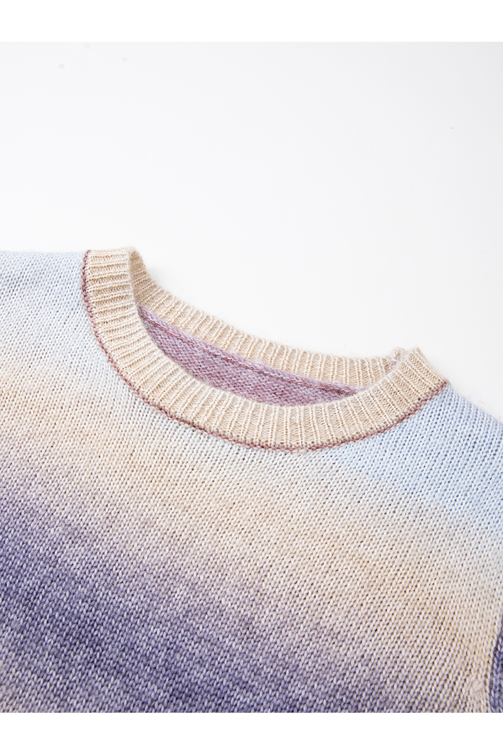 Gradient Color Round Neck Sweater Skirt Set-VIMLYSTORE