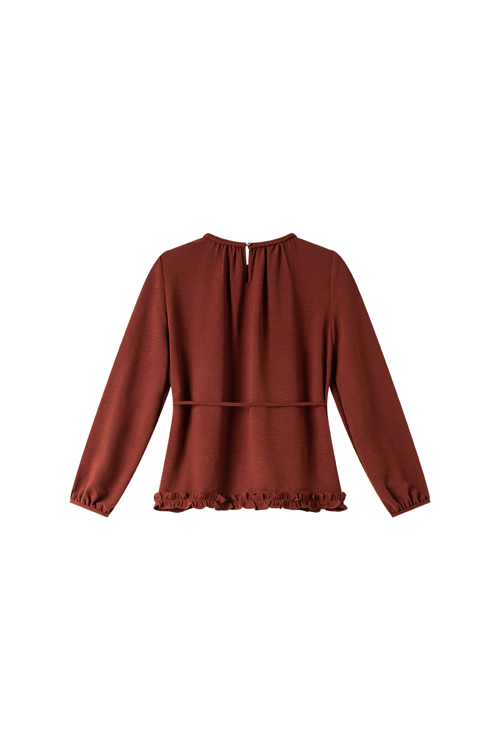 Vintage Round Neck Ruffle Collar Shirt-VIMLYSTORE