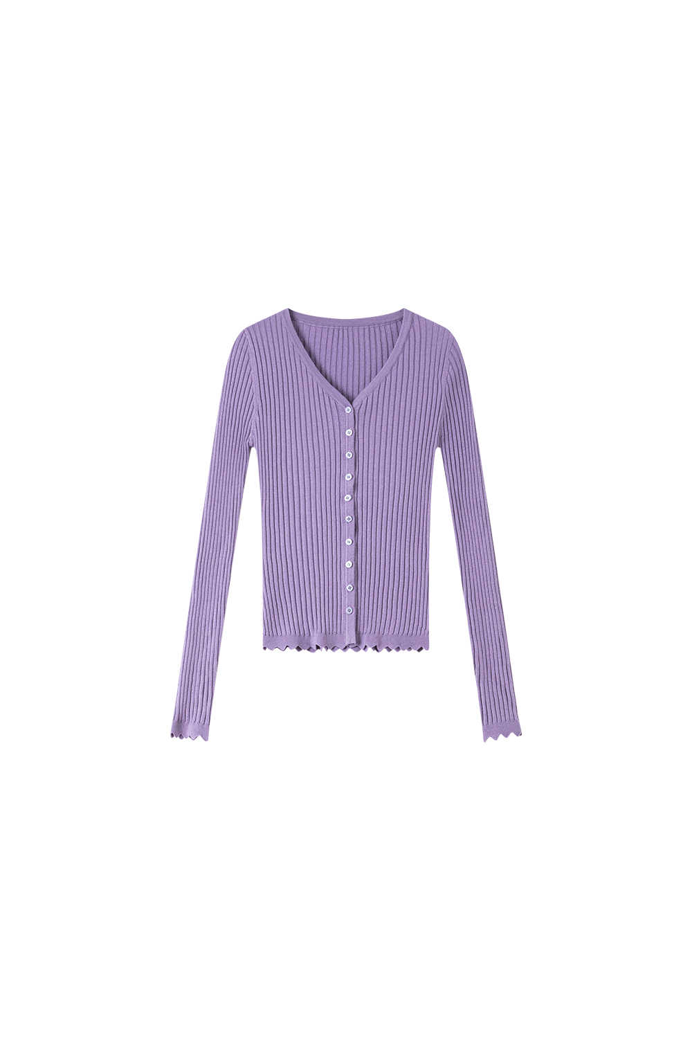 Purple slim knit cardigan printed skirt with suspenders-VIMLYSTORE